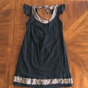 Black and leopard mini dress size medium